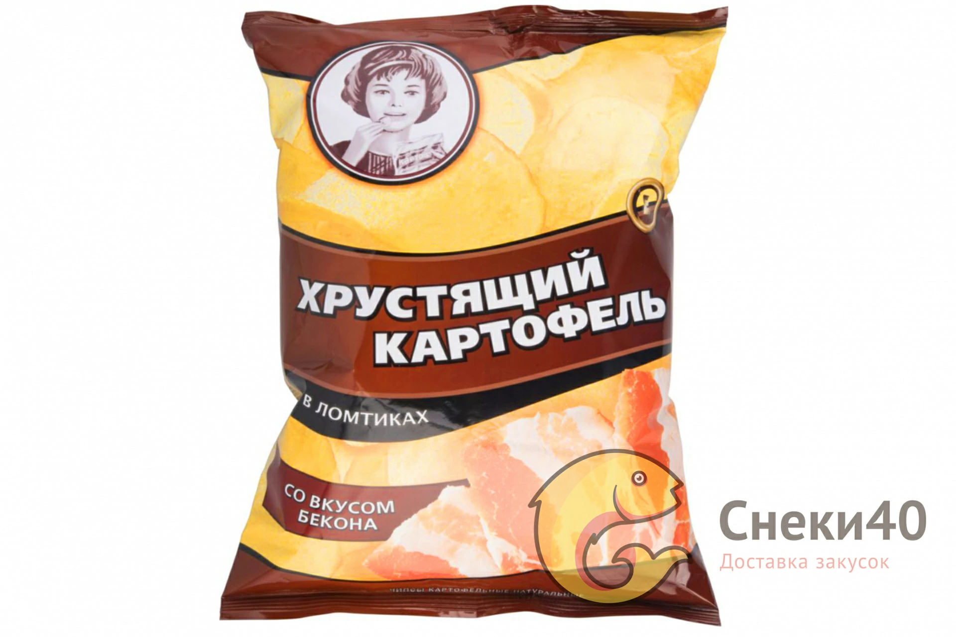 Чипсы Хрустящий картофель в ломтиках 160г Бекон Чипсы Хрустящий картофель в ломтиках 160г Бекон