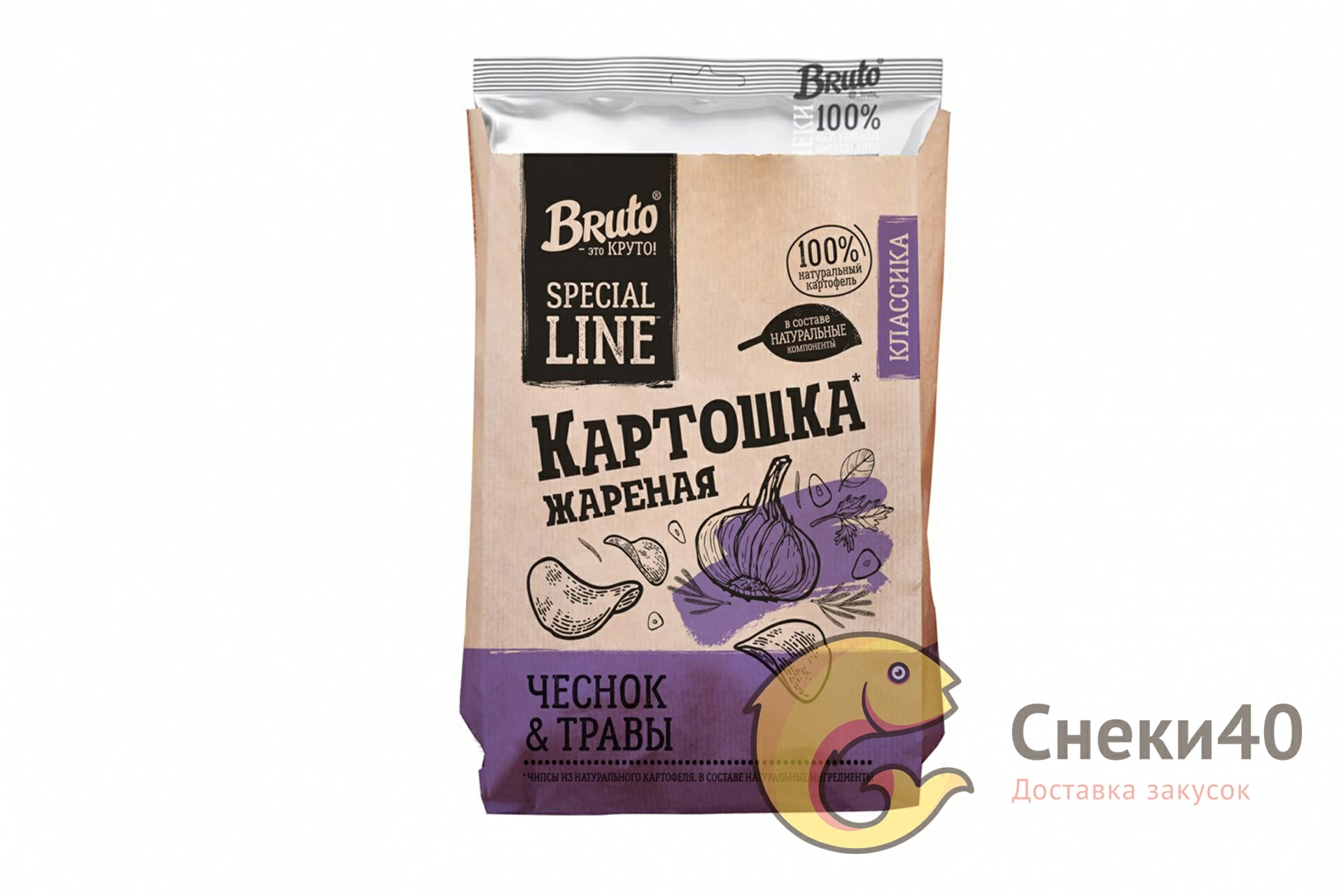 Картошка "Bruto" чеснок и травы 120г Картошка "Bruto" чеснок и травы 120г