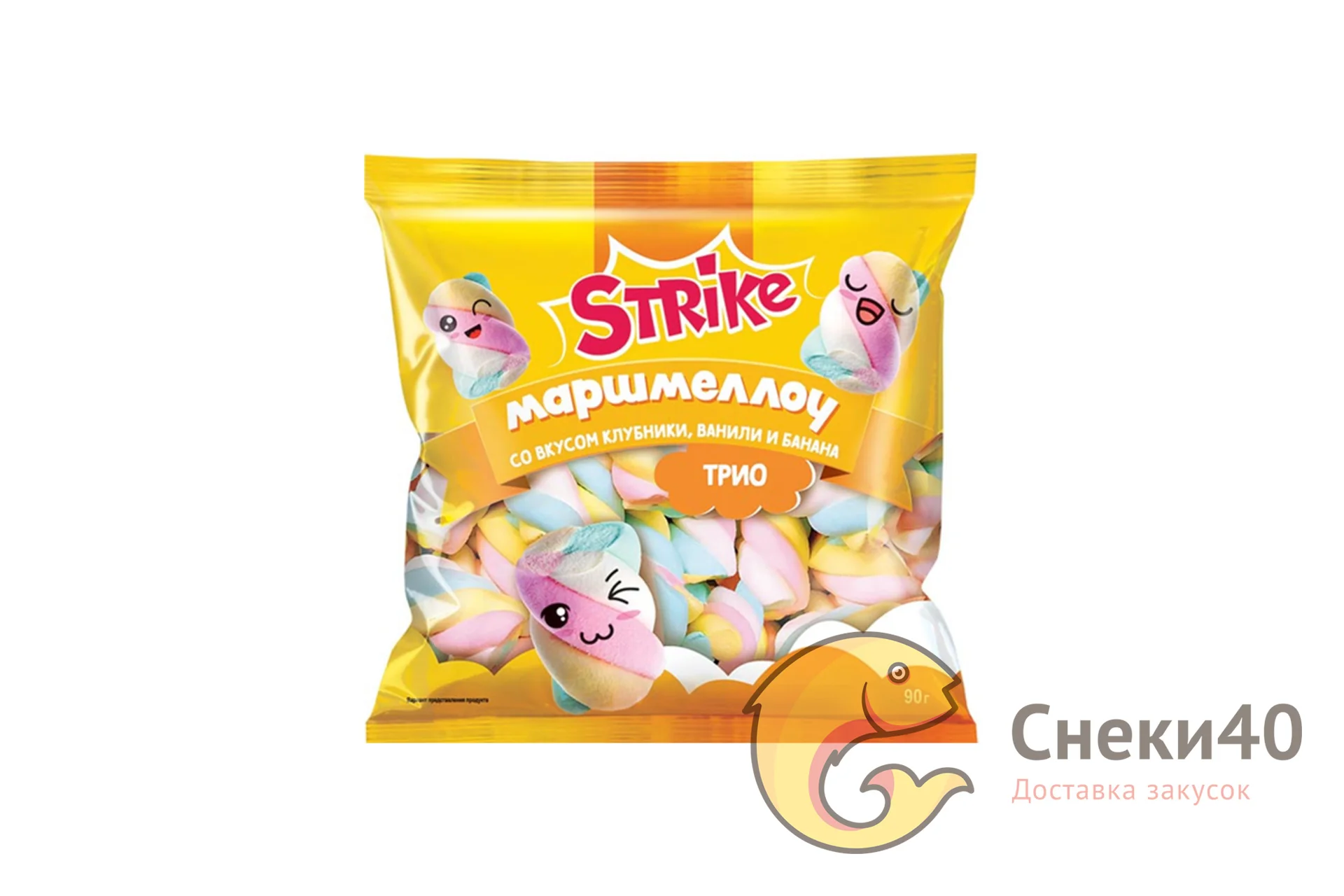 Маршмеллоу Strike Trio клубника-ваниль-банан 90г Маршмеллоу Strike Trio клубника-ваниль-банан 90г