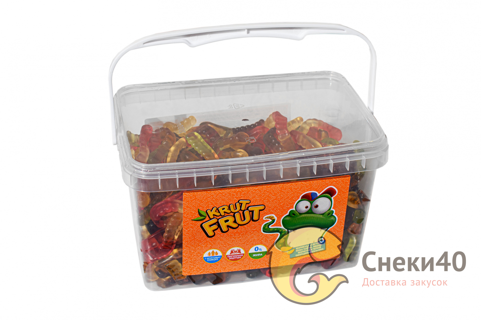 Жевательный мармелад КрутФрут 1300 змейка ассорти Жевательный мармелад КрутФрут 1300 змейка ассорти