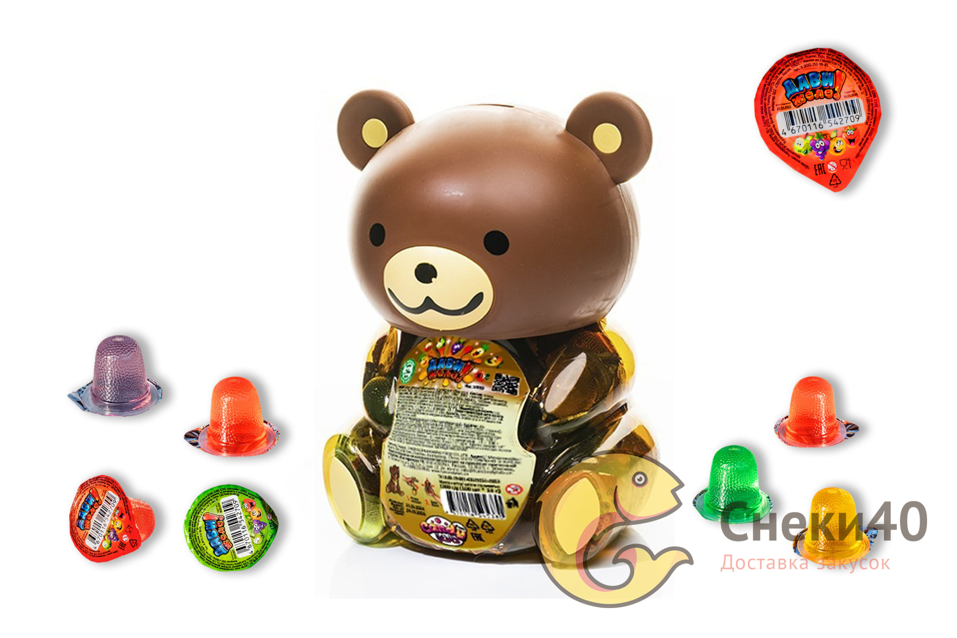 Десерт желейный «Дави желе!» "Мишка" 13г (100шт) Десерт желейный «Дави желе!» "Мишка" 13г (100шт)