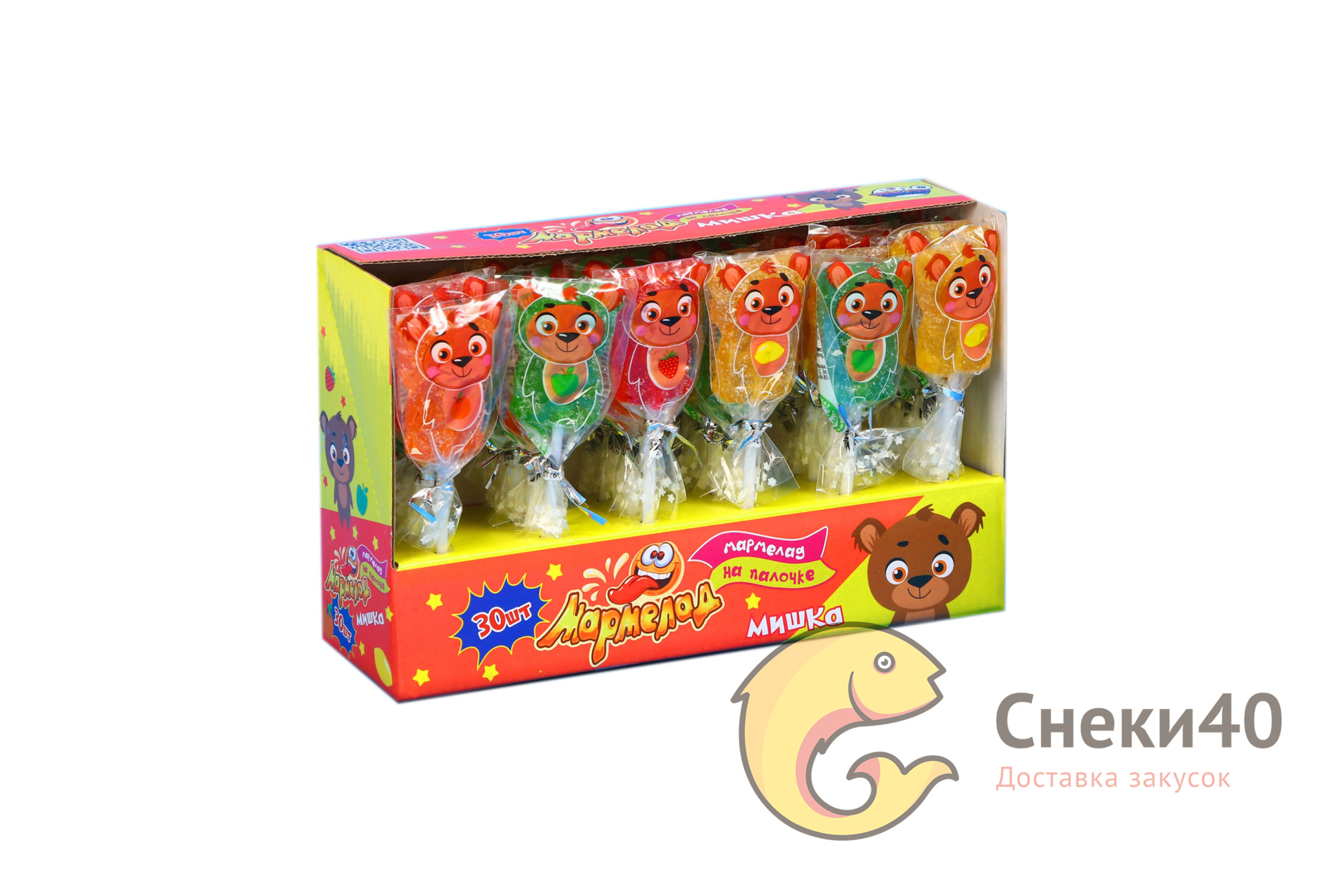 Фигурный мармелад на палочке «Мишка» 14г (30шт) Фигурный мармелад на палочке «Мишка» 14г (30шт)
