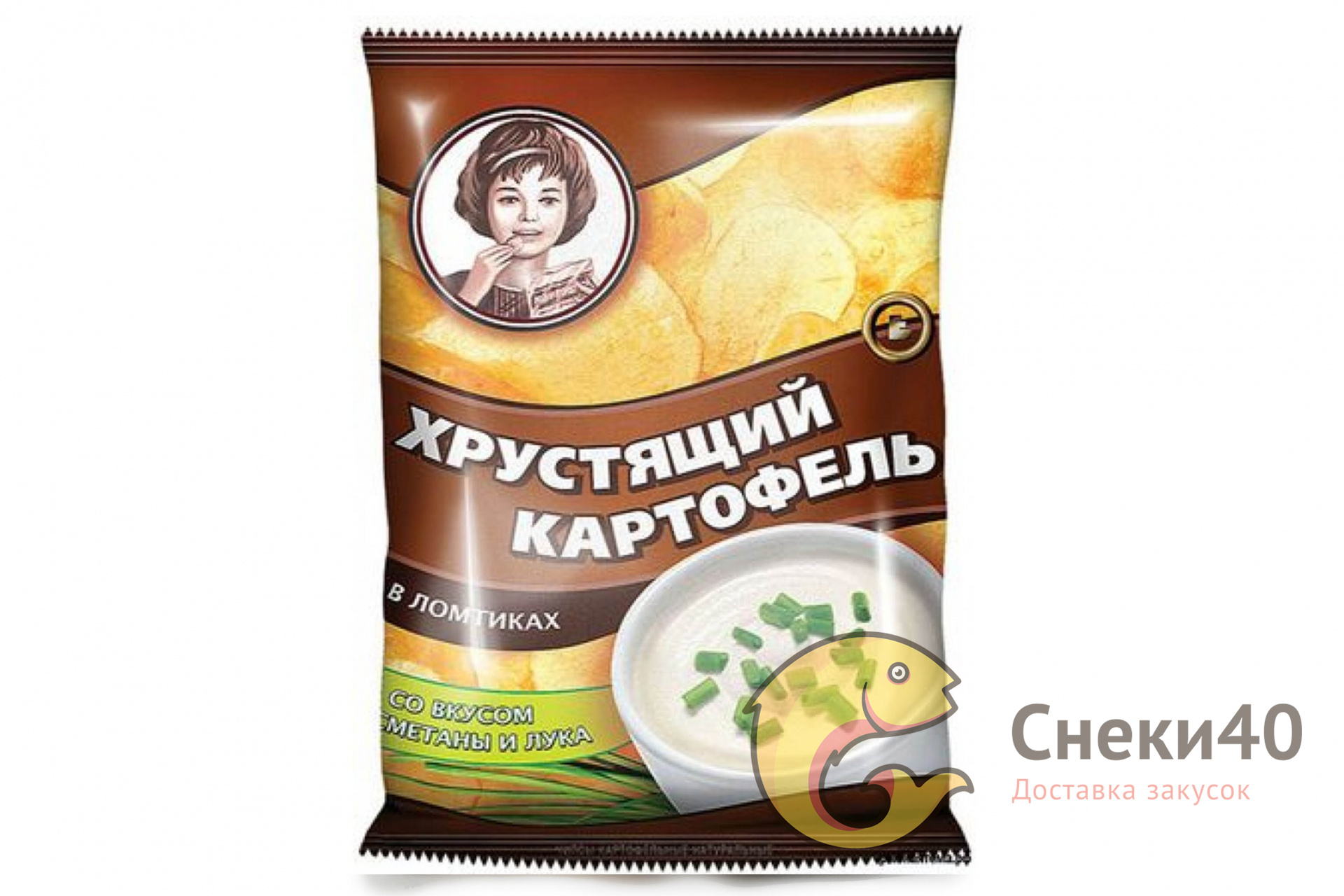 Чипсы Хрустящий картофель в ломтиках 70г Сметана и лук Чипсы Хрустящий картофель в ломтиках 70г Сметана и лук