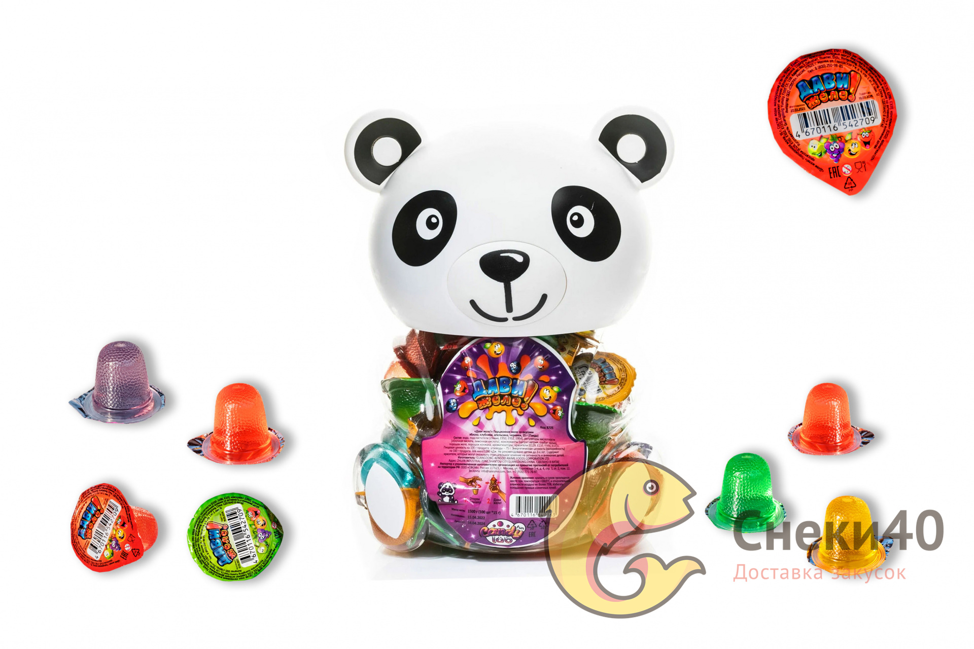 Десерт желейный «Дави желе!» "Панда" 15г (100шт) Десерт желейный «Дави желе!» "Панда" 15г (100шт)