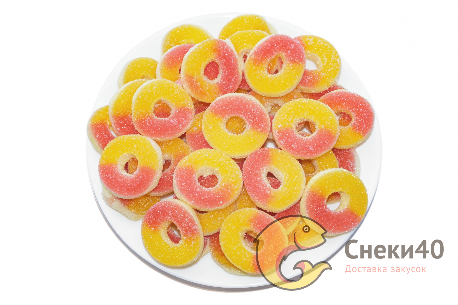 Жевательный мармелад КрутФрут 500г Колечки со вкусом персика Жевательный мармелад КрутФрут 500г Колечки со вкусом персика