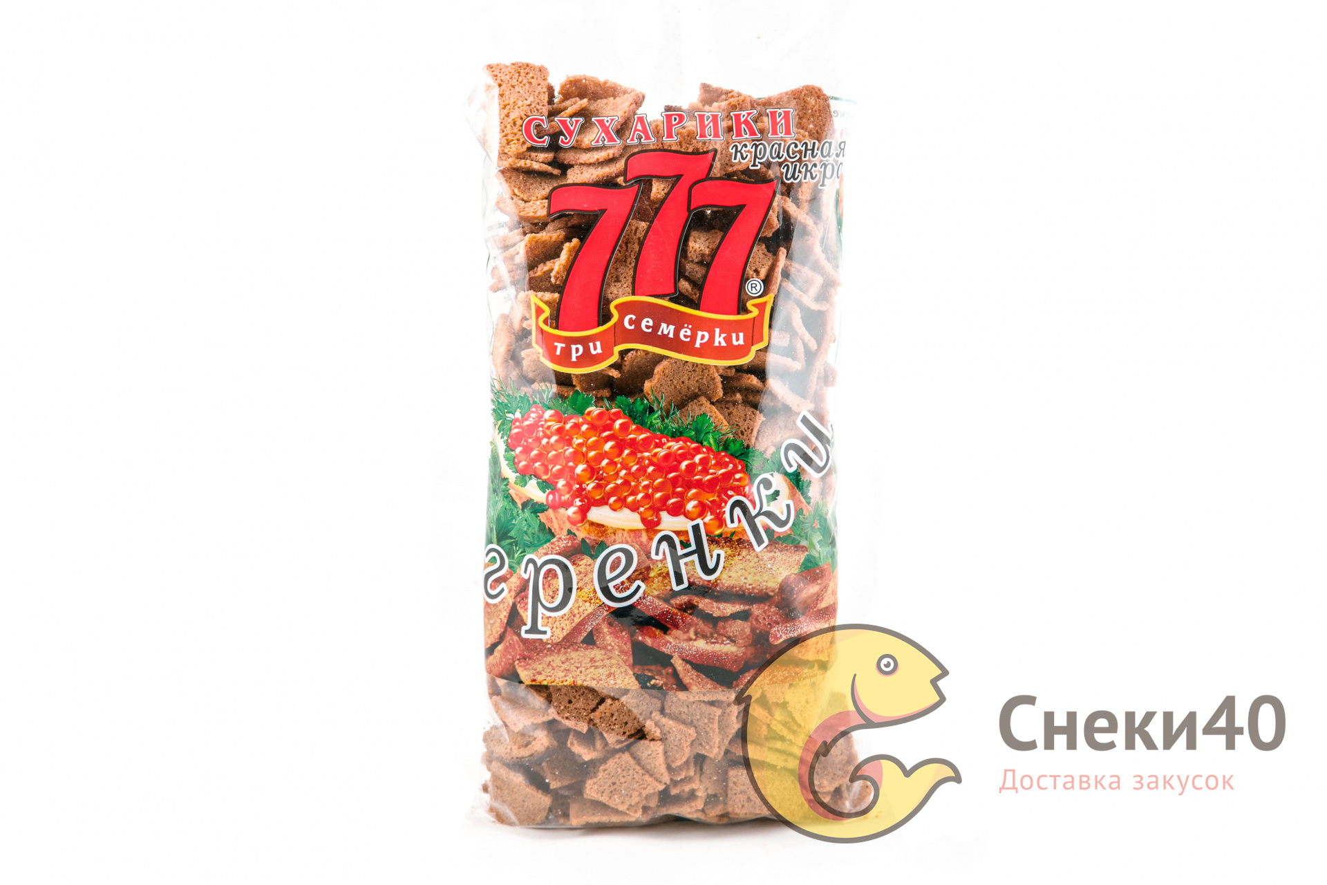 Гренки "777" со вкусом КРАСНОЙ ИКРЫ 500г Гренки "777" со вкусом КРАСНОЙ ИКРЫ 500г