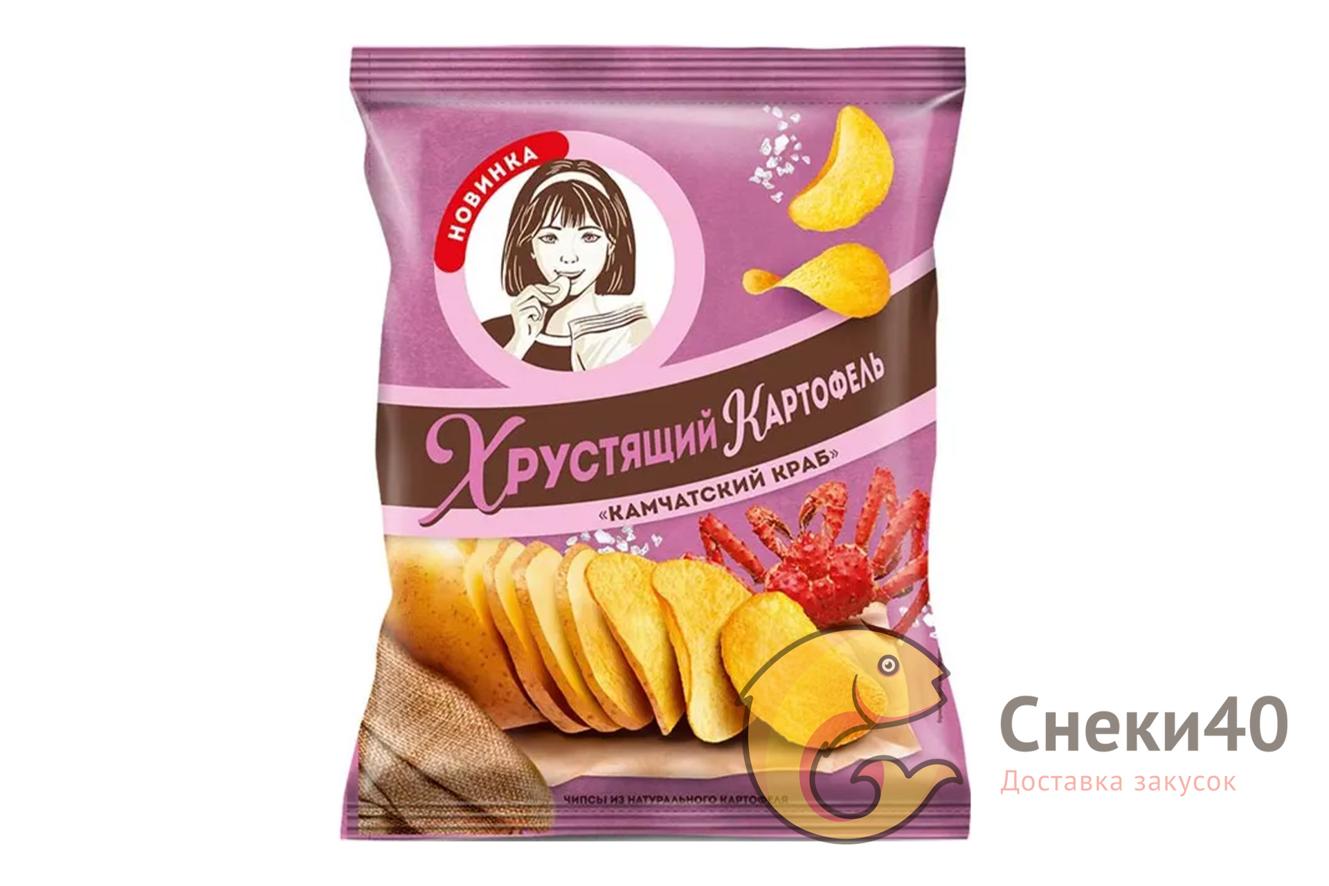 Чипсы Хрустящий картофель в ломтиках 70г Камчатский краб Чипсы Хрустящий картофель в ломтиках 70г Камчатский краб